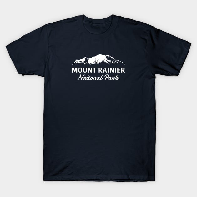 Mount Rainier National Park Text Sunrise T-Shirt by LucentJourneys